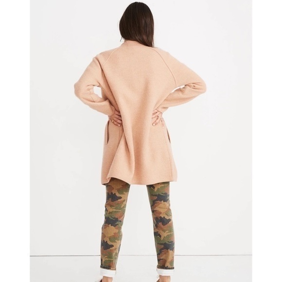 Madewell 100% Wool Bomber Sweater-Jacket in Dusty Pink - Picture 5 of 15